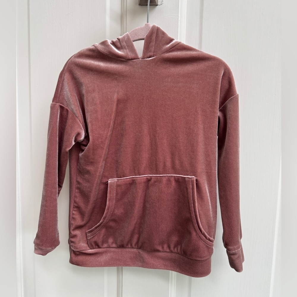 GB Girls 3T Mauve Velour Feeling Lightweight Hooded Sweatshirt